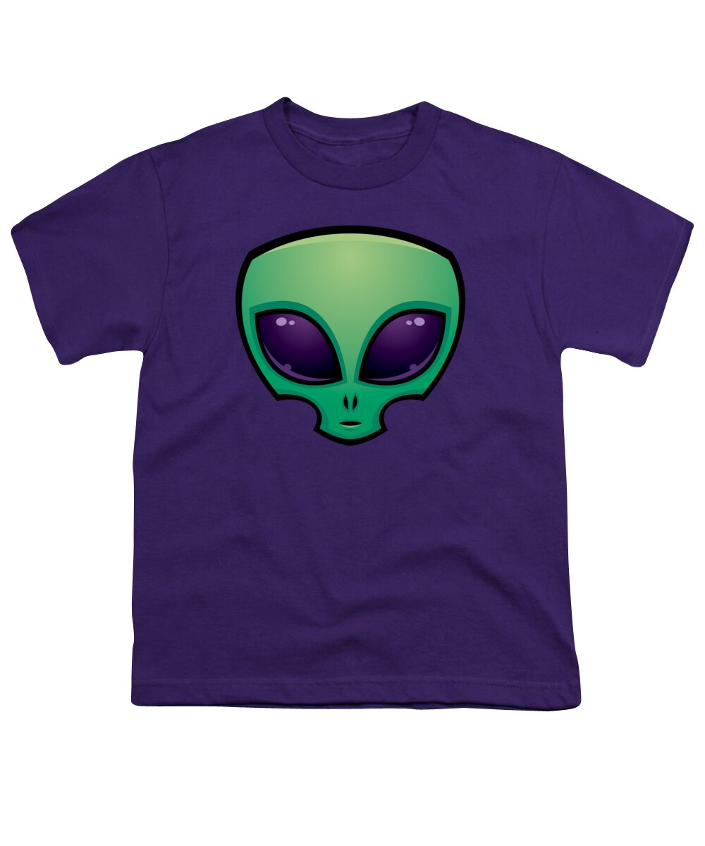 Alien Youth T-Shirt featuring the digital art Alien Head Icon by John Schwegel