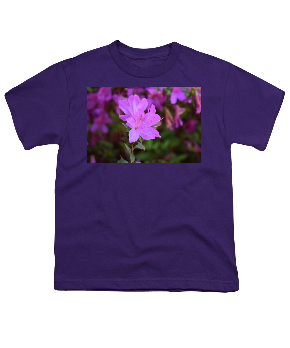Flowers Youth T-Shirt featuring the photograph Purple Azaleas in Bloom by Nicole Lloyd