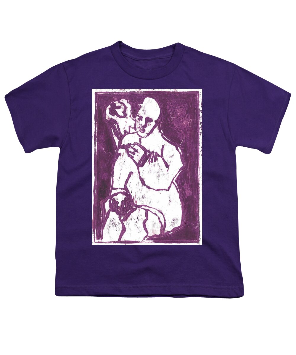 Purple Youth T-Shirt featuring the painting Purple smoker by Edgeworth Johnstone