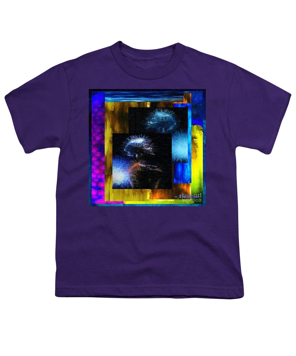 Music Celebrity Youth T-Shirt featuring the mixed media These Colors I Hear When Nancy Wilson Sings Turned to Blue by Aberjhani