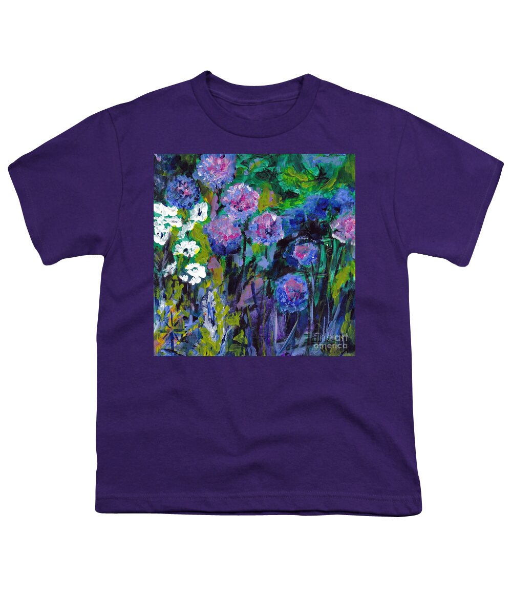 Flowers Youth T-Shirt featuring the painting Allium by Jodie Marie Anne Richardson Traugott     aka jm-ART