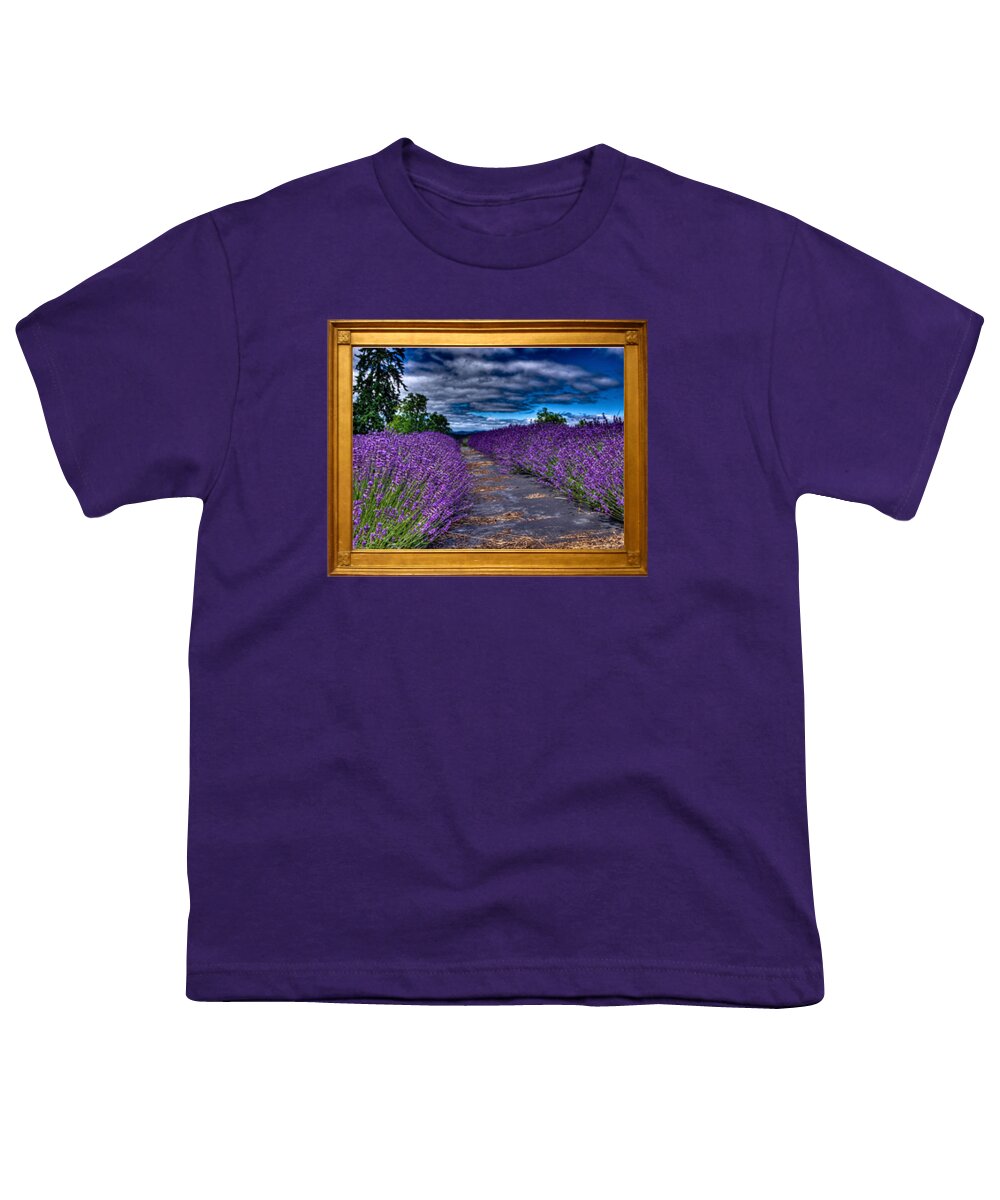 Lavender Farms Youth T-Shirt featuring the photograph The Lavender Field by Thom Zehrfeld
