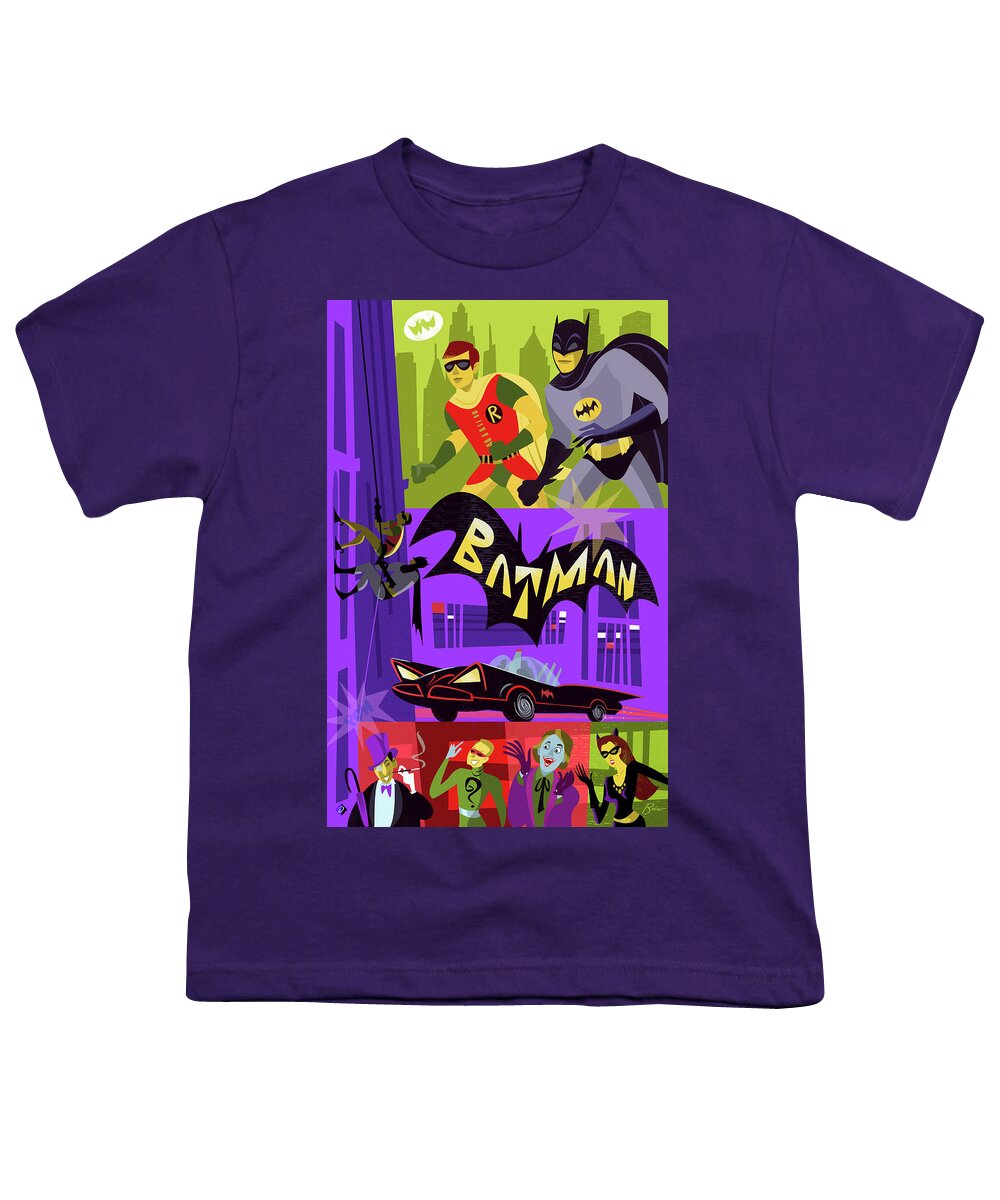 Batman Youth T-Shirt featuring the digital art Batman by Alan Bodner