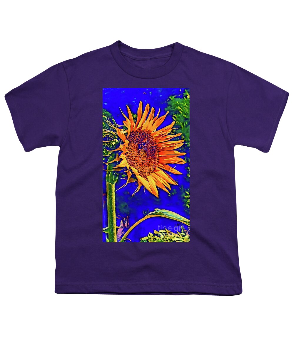 Flower Youth T-Shirt featuring the digital art Can You SEE the Bumble Bee by Eileen Kelly
