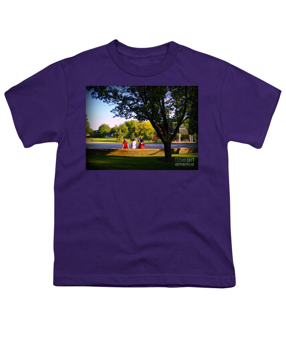 Recreation Youth T-Shirt featuring the photograph Friends At The Park by Frank J Casella