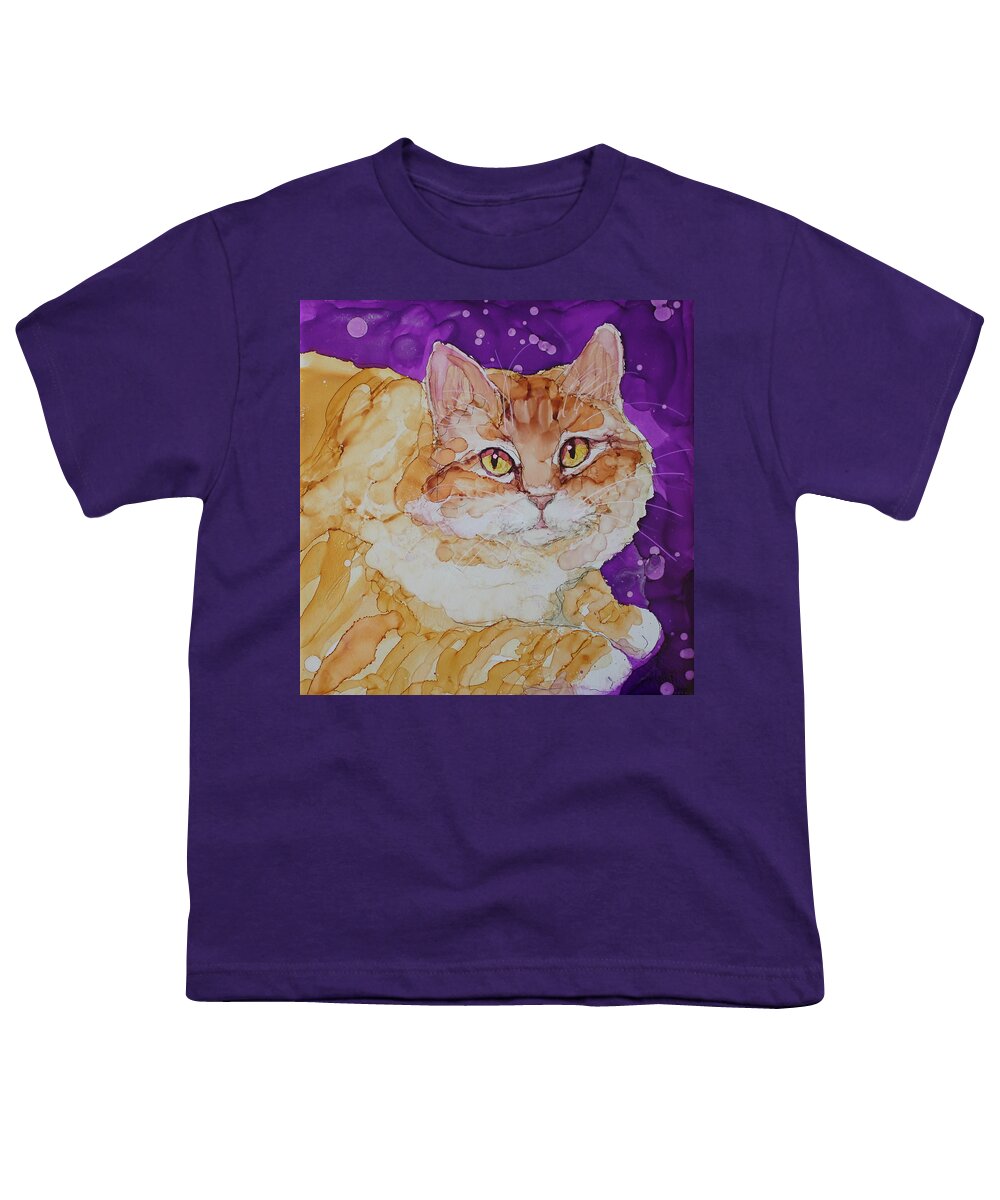 Cat Youth T-Shirt featuring the painting Ginger Tabby by Ruth Kamenev
