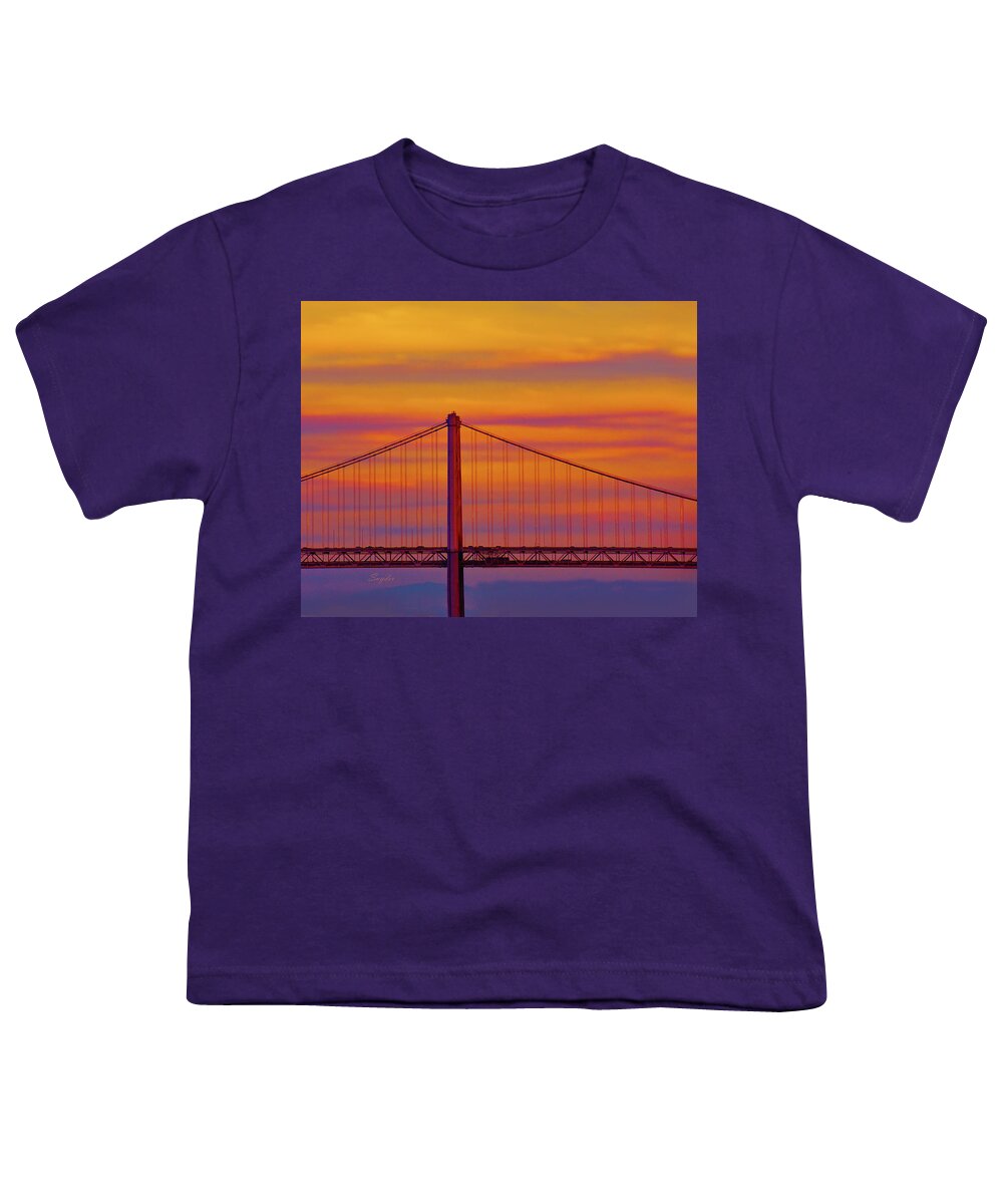 San Francisco Youth T-Shirt featuring the photograph Golden Gate Sunset by Floyd Snyder