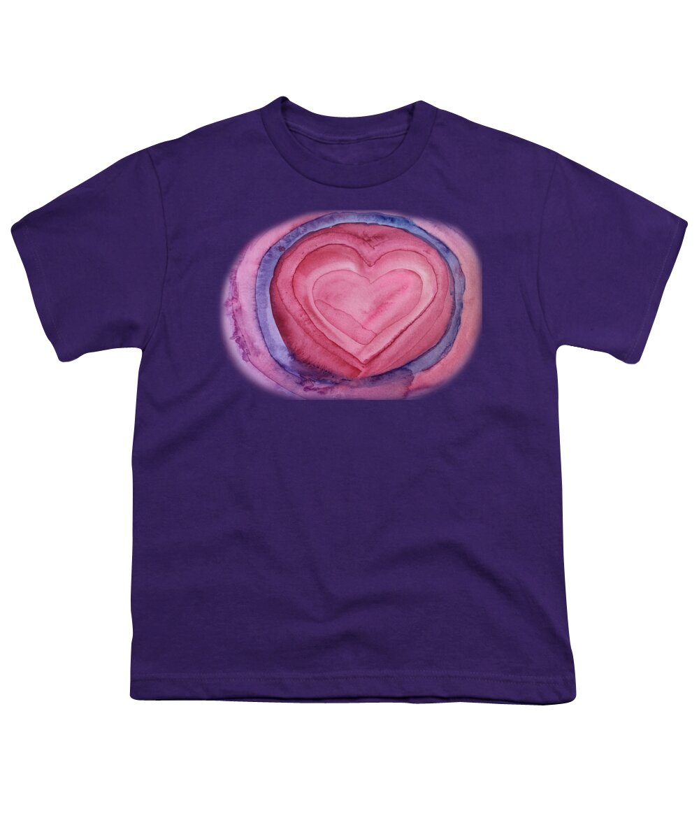 Vibrant Youth T-Shirt featuring the painting Hearts within Hearts by Sandy Rakowitz