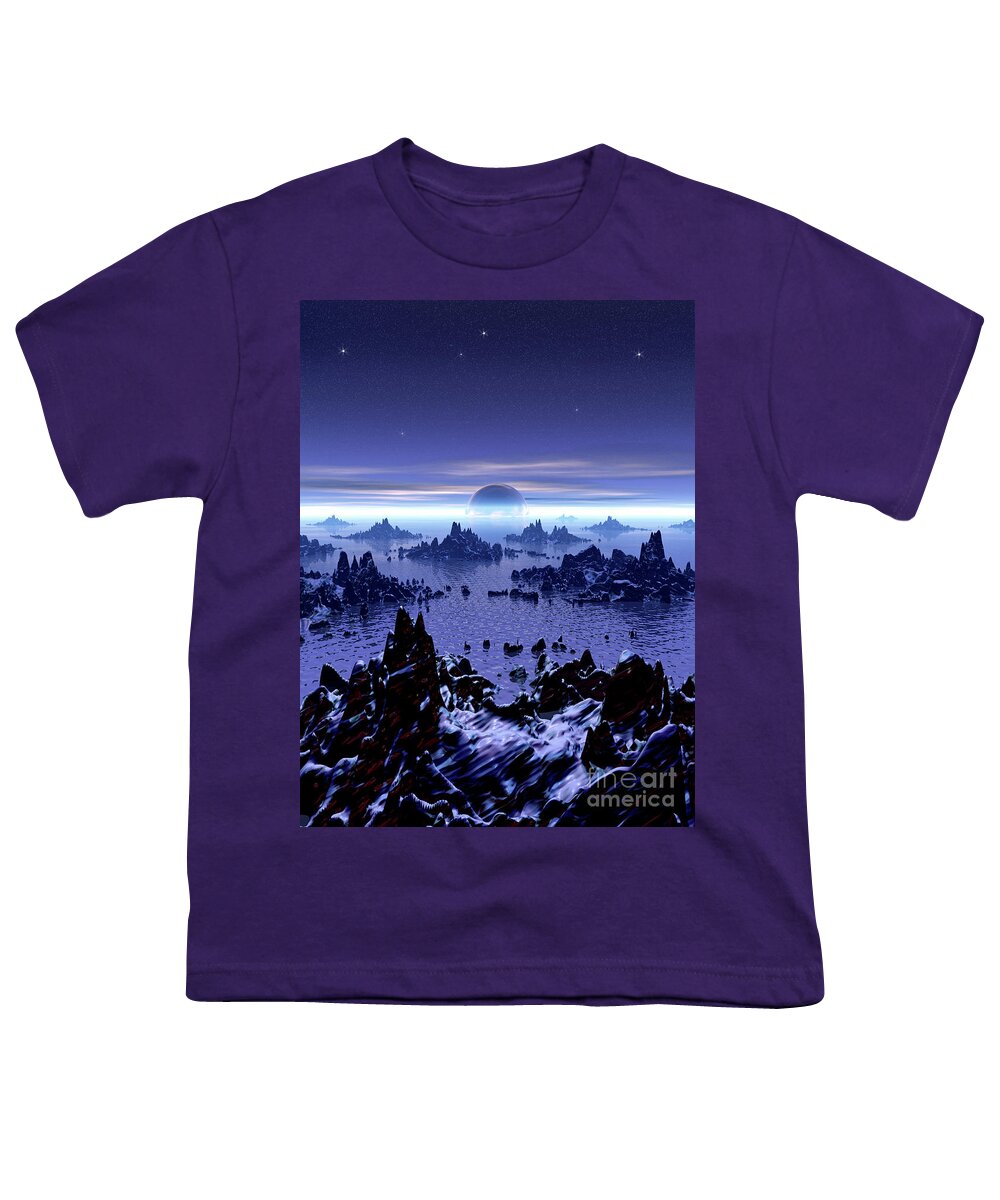 Islands Youth T-Shirt featuring the digital art Mysterious Glowing Sphere by Phil Perkins
