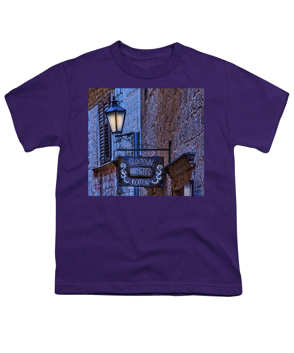 Bay Youth T-Shirt featuring the photograph Old Town Hostel Kotor by Darryl Brooks