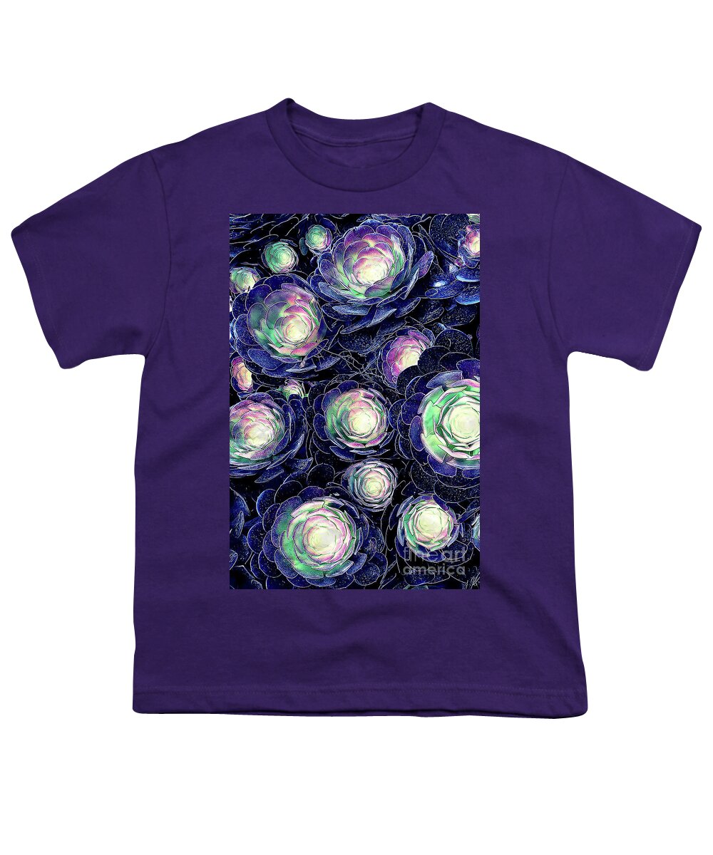 Plants Youth T-Shirt featuring the digital art Plant Life At Night by Phil Perkins