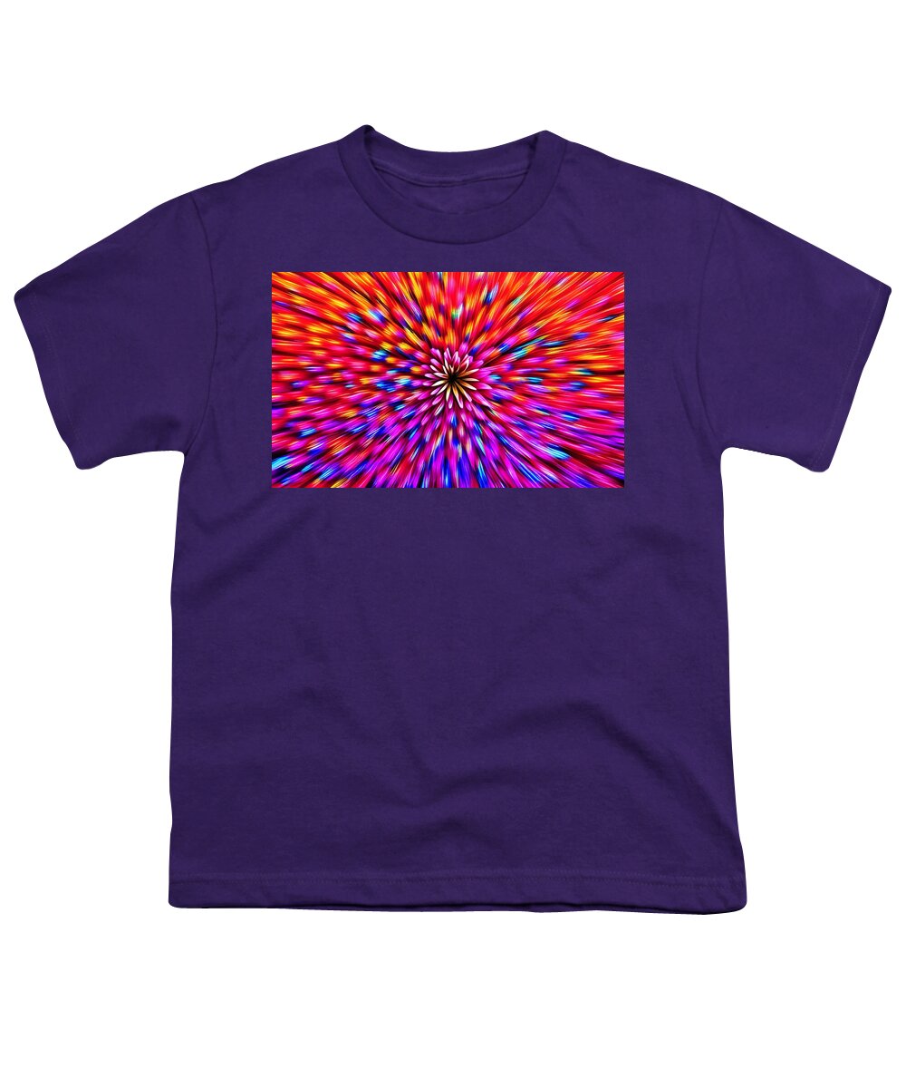 Abstract Youth T-Shirt featuring the digital art Psychedelic Flower Power by Ronald Mills