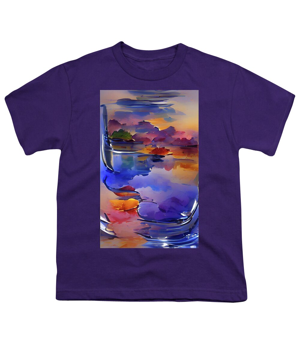  Youth T-Shirt featuring the digital art PurpleRipple by Rod Turner