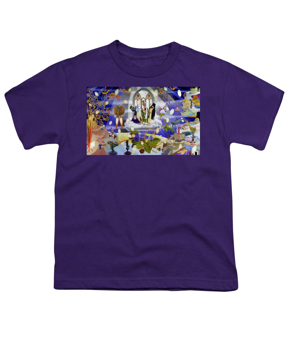 Satire Youth T-Shirt featuring the painting Spirituality..? by Hone Williams