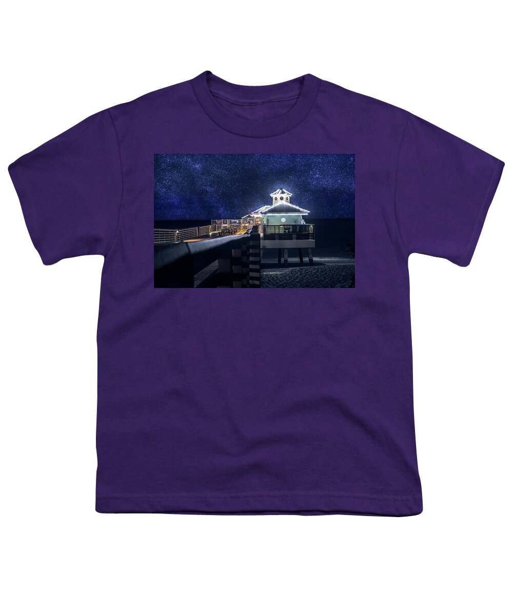 Christmas Youth T-Shirt featuring the photograph Starry Night at Juno Pier by Laura Fasulo