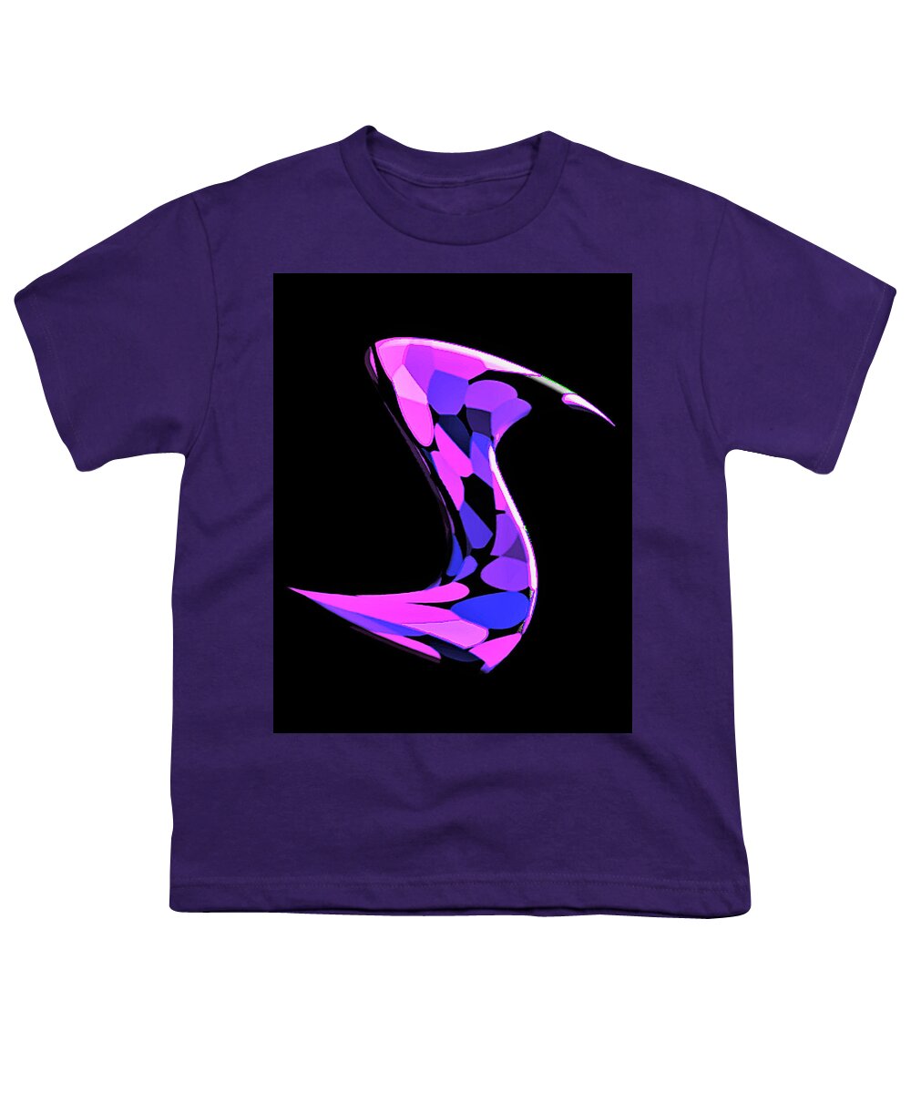 Abstract Youth T-Shirt featuring the digital art Swan Abstract by Ronald Mills