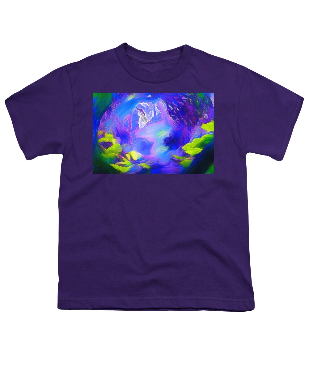 Forest Youth T-Shirt featuring the digital art Through the Forest by John Haldane