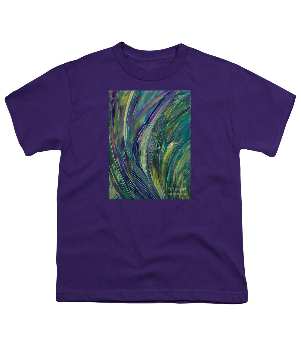 Tropical Jungle Impression Youth T-Shirt featuring the painting Tropical 8352 by Priscilla Batzell Expressionist Art Studio Gallery