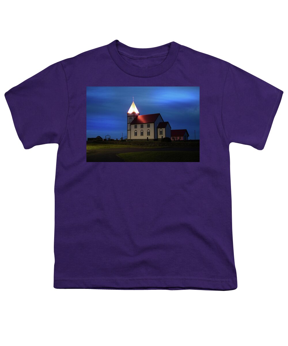 Iceland Youth T-Shirt featuring the photograph Twilight faith by Christopher Mathews