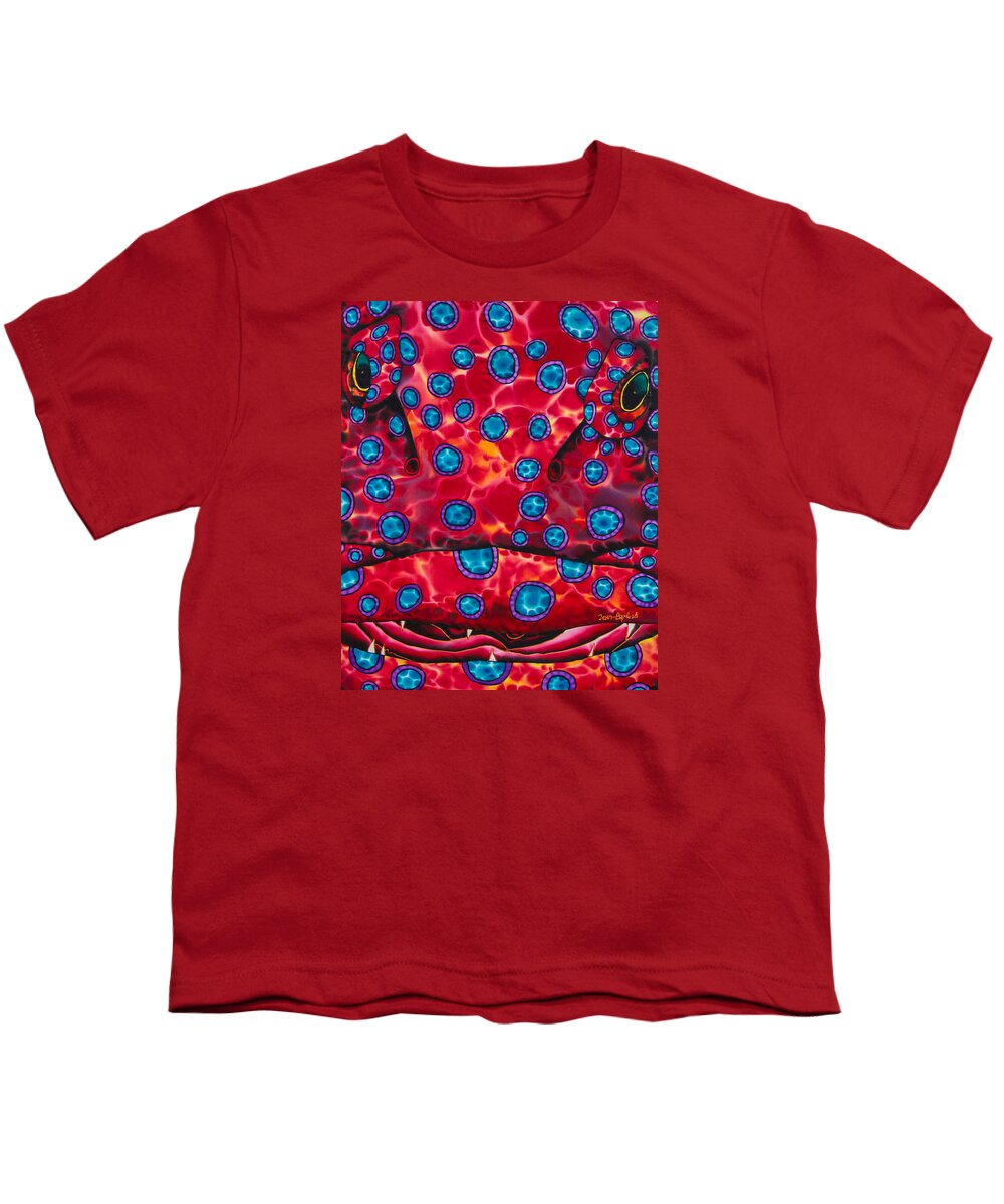 Grouper Fish Youth T-Shirt featuring the painting Coral Grouper by Daniel Jean-Baptiste