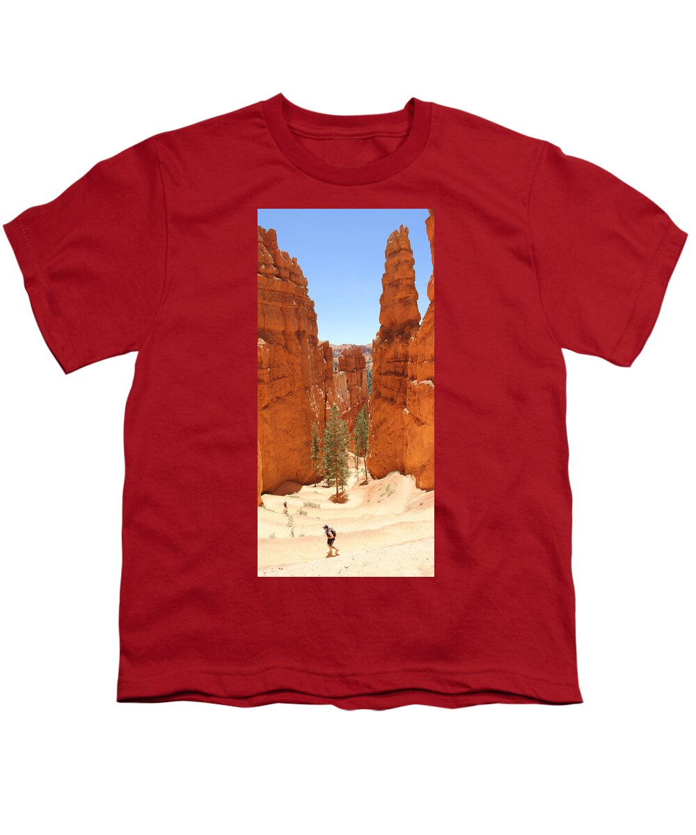 Southwest Youth T-Shirt featuring the photograph A Long Way to the Top by Mike McGlothlen