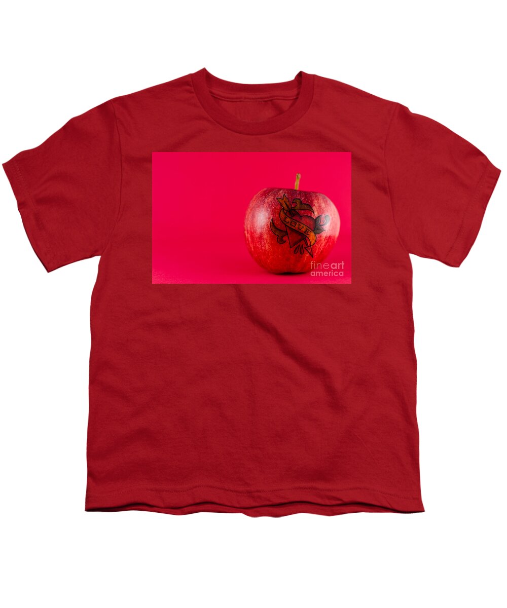 Tattoo Youth T-Shirt featuring the photograph Apple Love from Tattoo Series by Jonas Luis