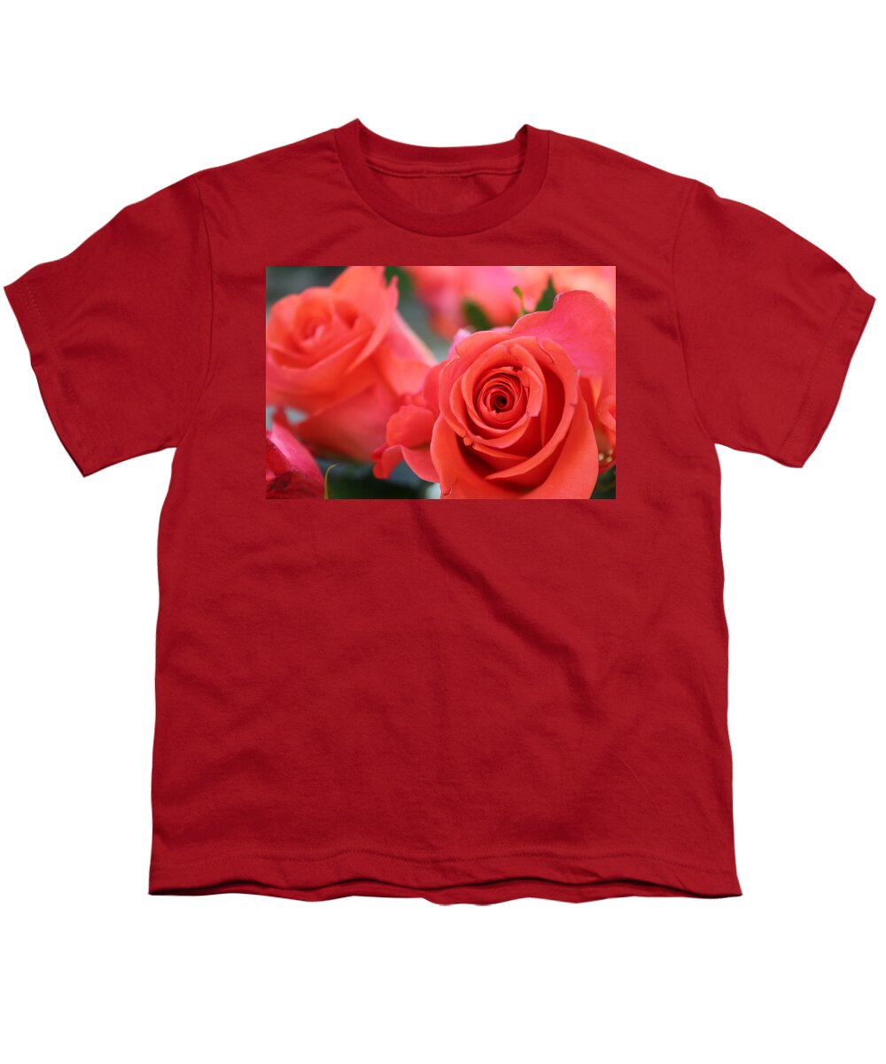 Roses Youth T-Shirt featuring the photograph Apricot Beauty by Judy Palkimas