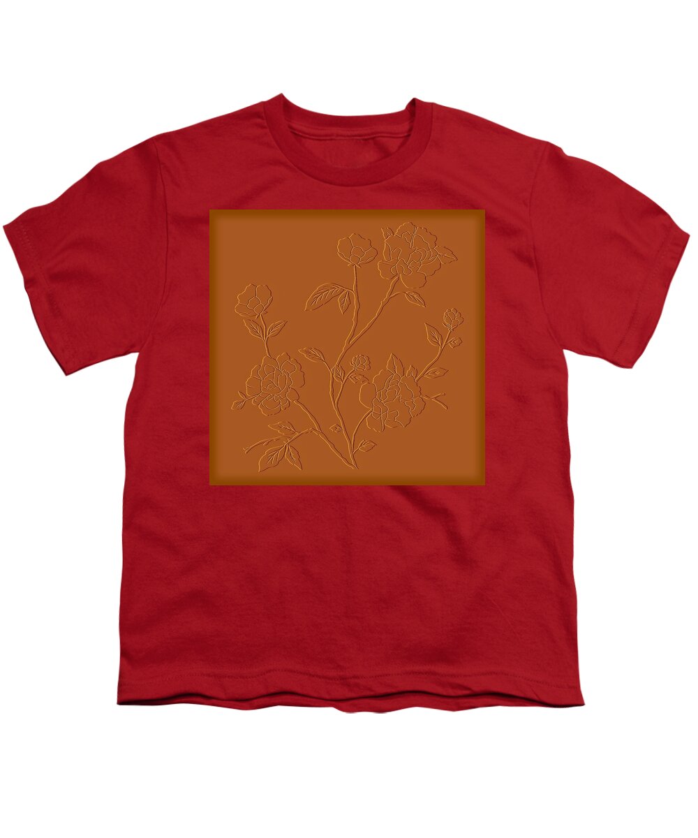 Flower Youth T-Shirt featuring the digital art Counting flowers on the Wall by David Dehner