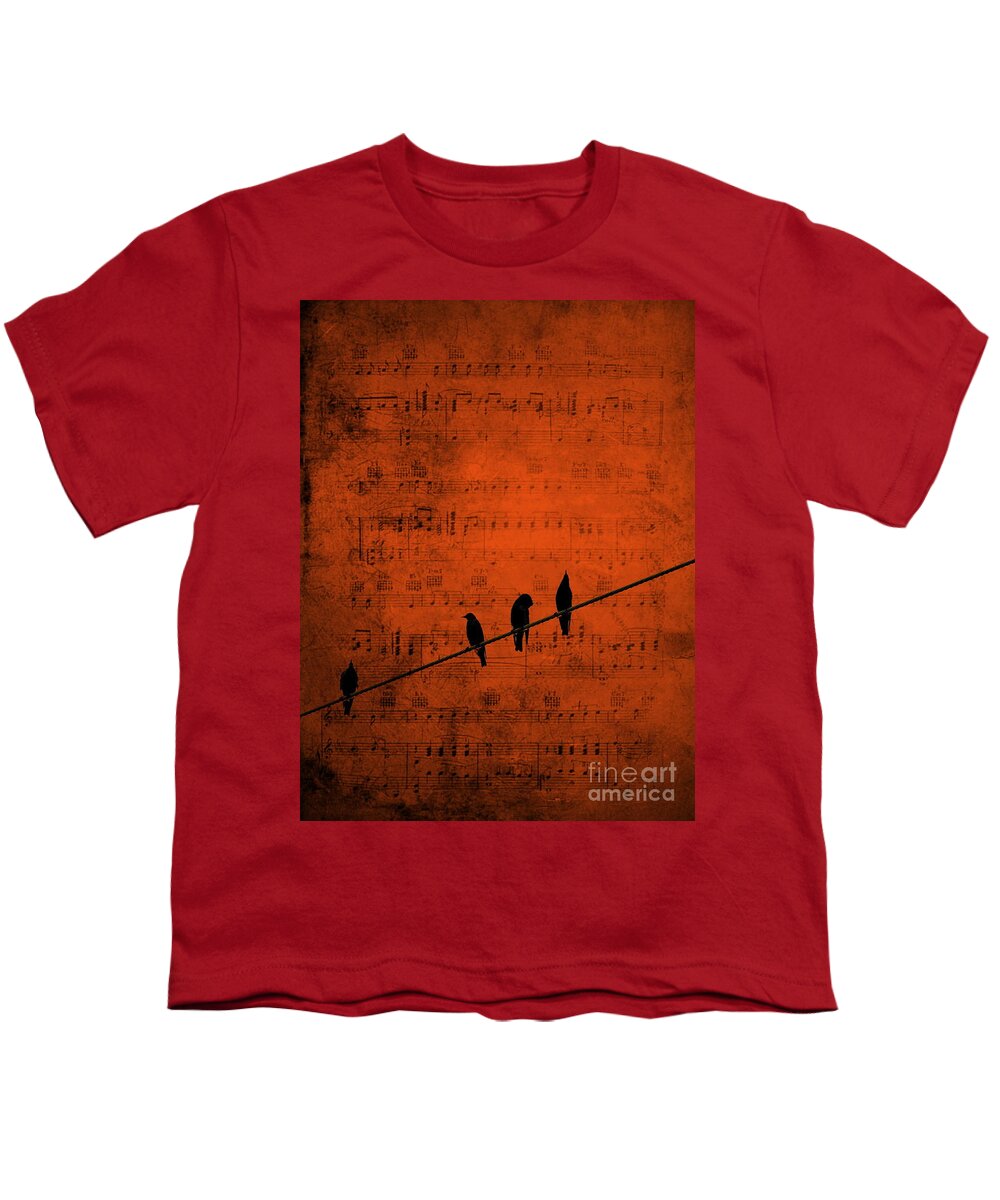 Birds Youth T-Shirt featuring the photograph Follow the Music by Andrea Kollo