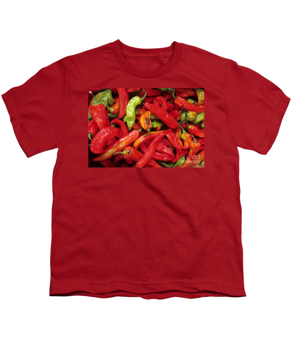 Peppers Youth T-Shirt featuring the photograph Peppers At Street Market by William H. Mullins