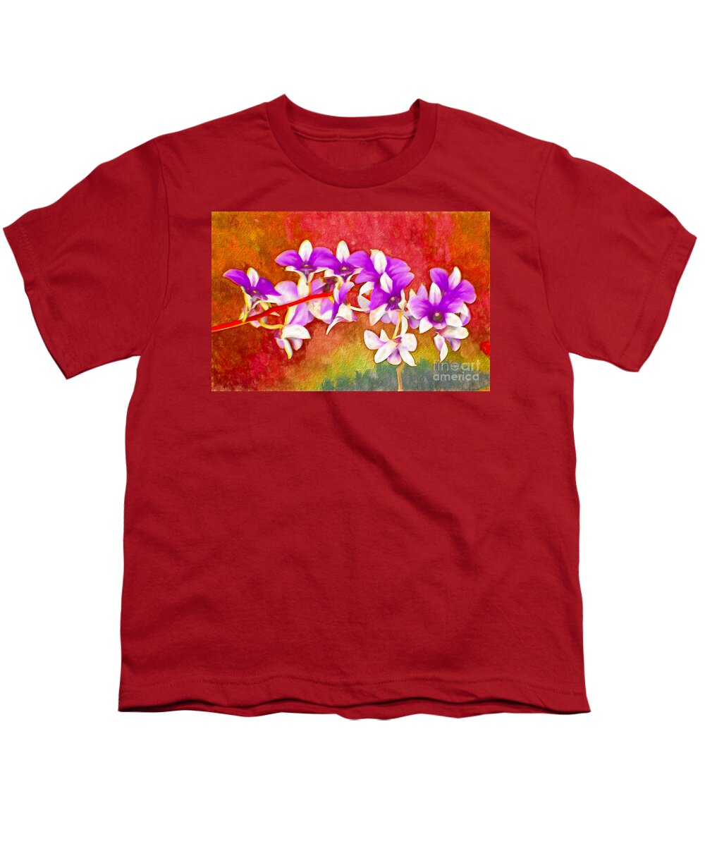 Orchid Youth T-Shirt featuring the digital art Purple and Red by Ken Frischkorn