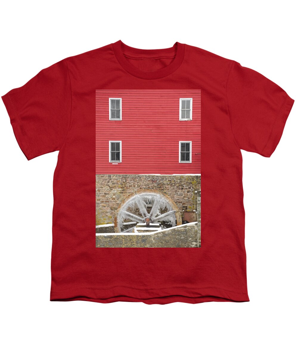 Mill Youth T-Shirt featuring the photograph The Frozen Wheel by Mark Rogers