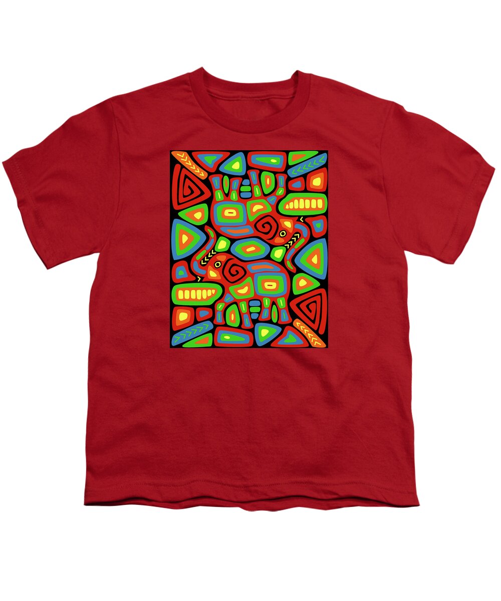 Elephant Youth T-Shirt featuring the digital art Elephant Mola by Alison Stein