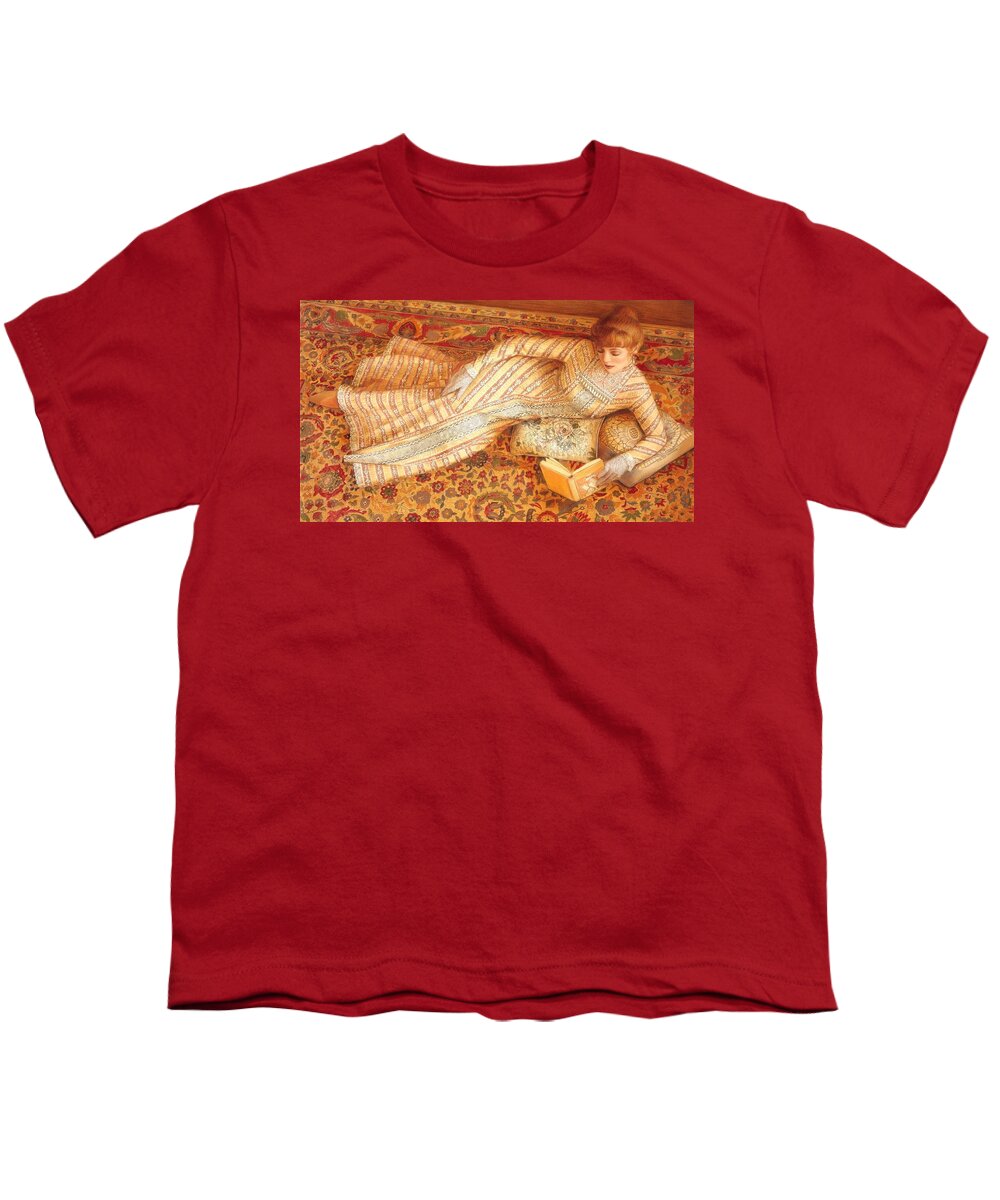 Elegant Youth T-Shirt featuring the painting Rebecca Reading by Sue Halstenberg