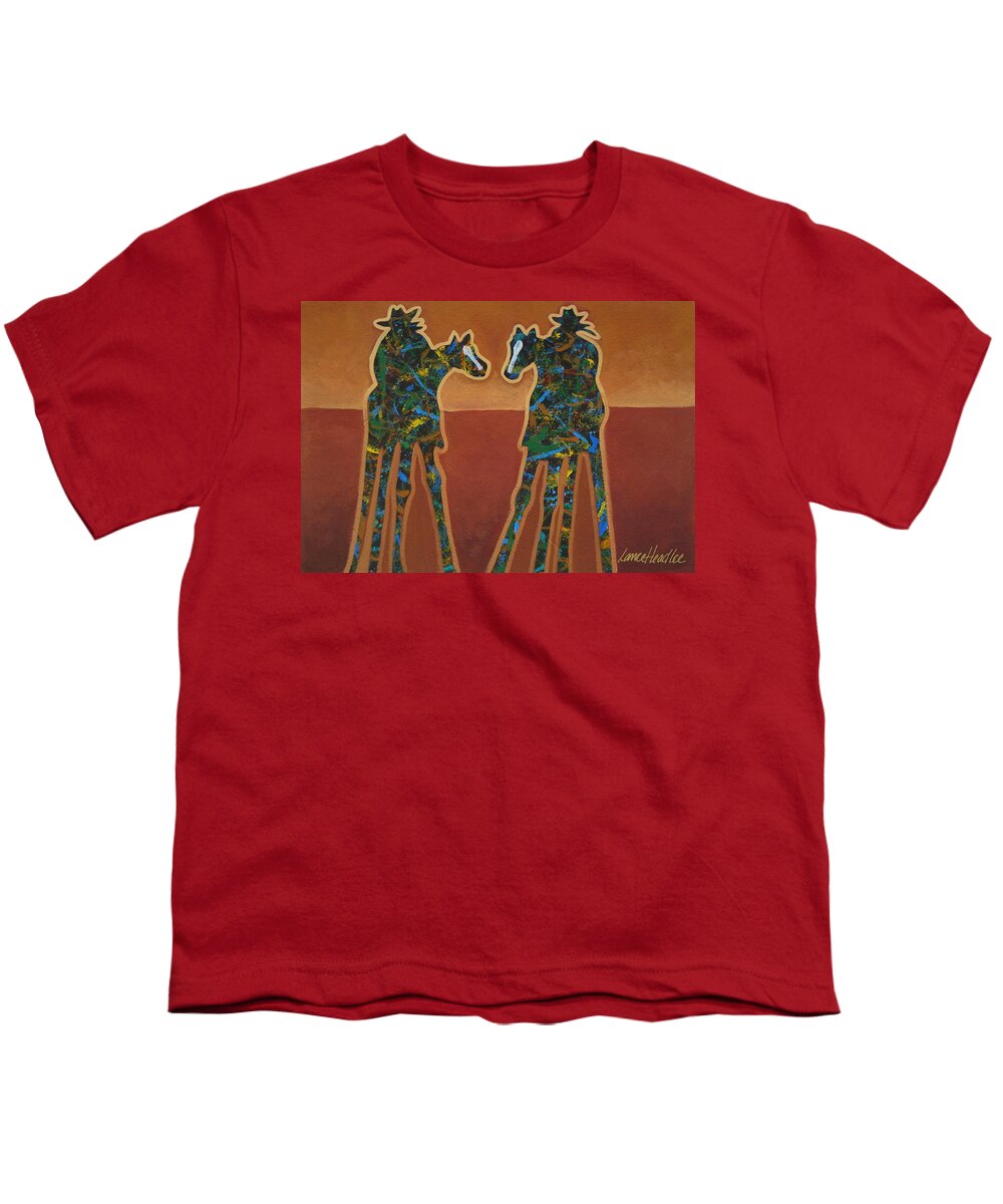 Contemporary Youth T-Shirt featuring the painting Red Sand by Lance Headlee
