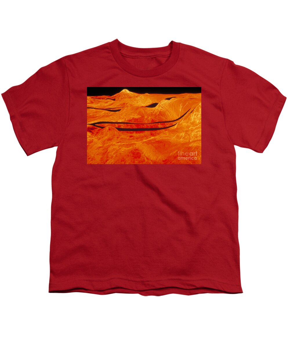 Astronomy Youth T-Shirt featuring the photograph Surface Of Venus by Nasa