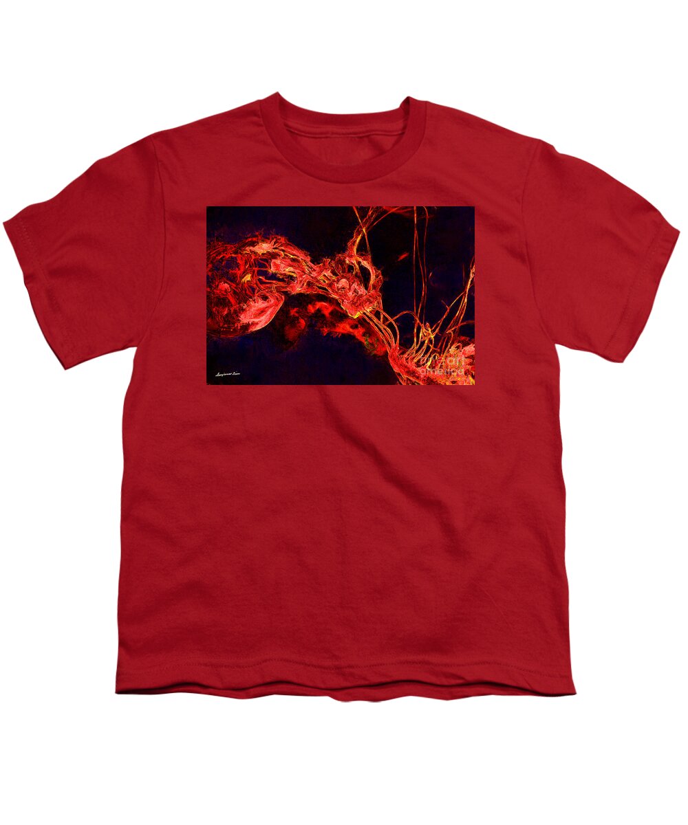  Jelly Fish Youth T-Shirt featuring the digital art Jelly Fish Tango #1 by Georgianne Giese