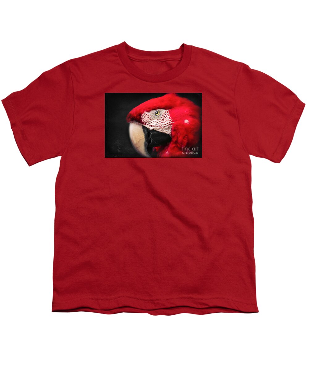 Scarlet Macaw Youth T-Shirt featuring the photograph Scarlet Macaw - Ara Macao #1 by Sharon Mau