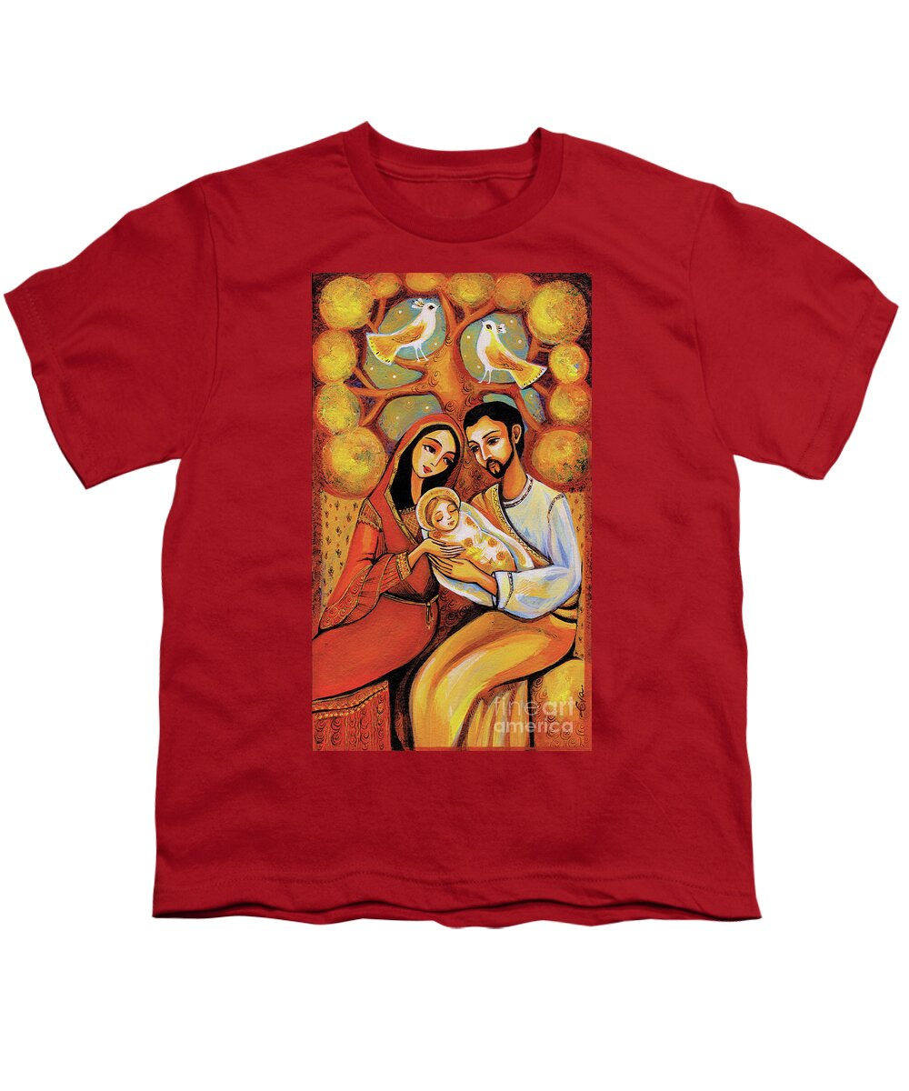 Holy Family Youth T-Shirt featuring the painting Tree of Life #1 by Eva Campbell