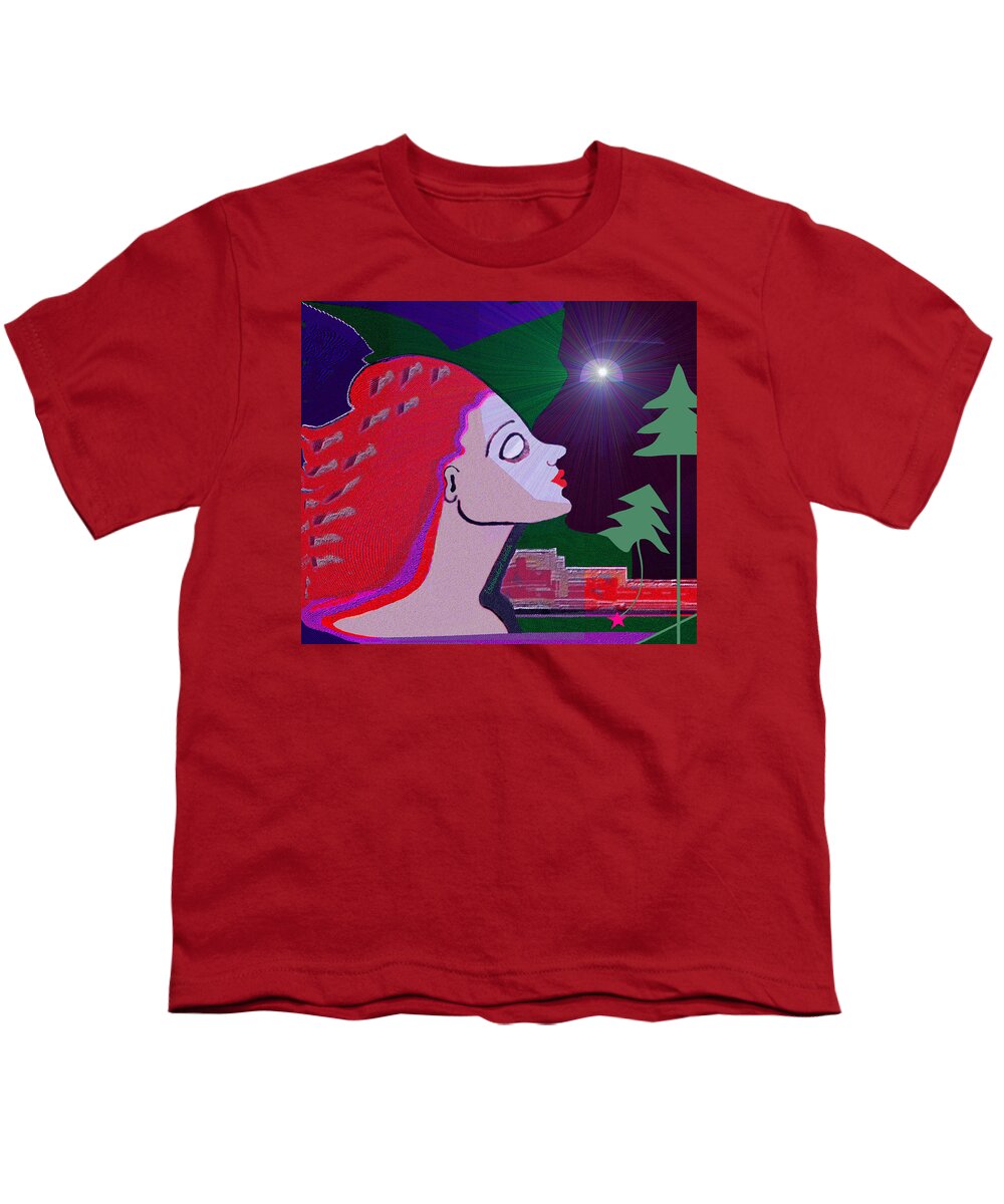 Woman Youth T-Shirt featuring the digital art 319 - Her Eternal Love 2017 by Irmgard Schoendorf Welch