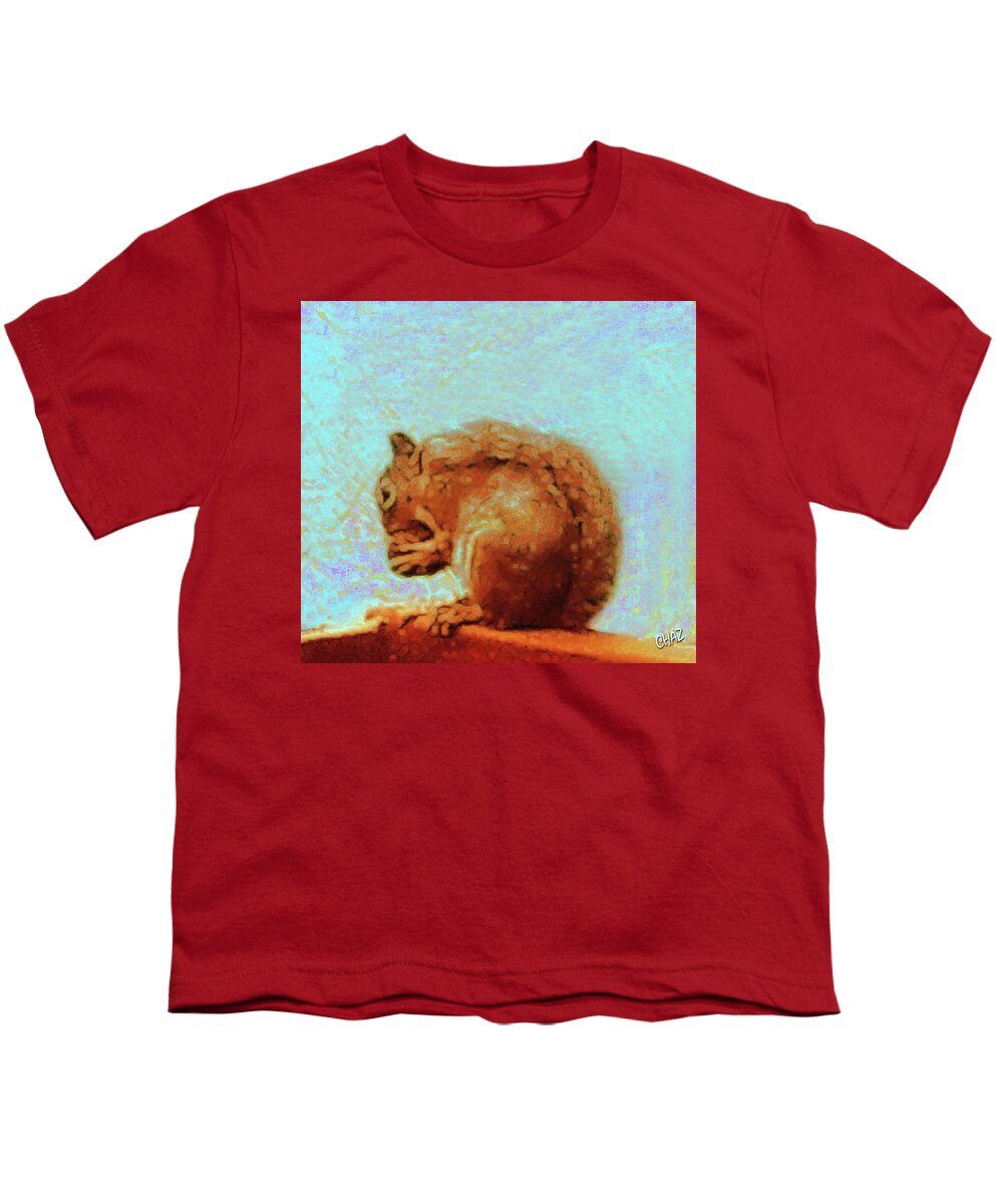 Animals Youth T-Shirt featuring the painting A Nutty Lunch by CHAZ Daugherty