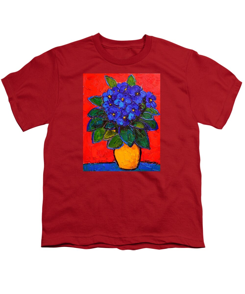 Violet Youth T-Shirt featuring the painting African Violet by Ana Maria Edulescu