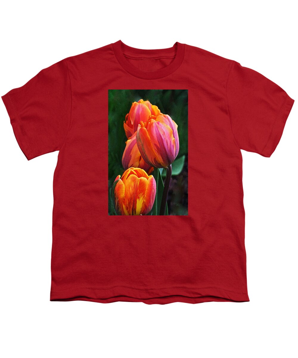 Tulips Youth T-Shirt featuring the photograph April Tulips 3 by Janis Senungetuk