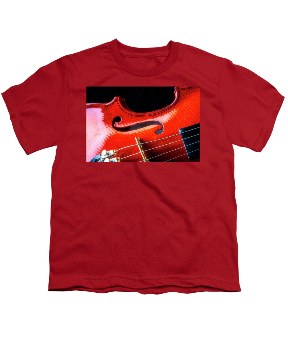 Violin Youth T-Shirt featuring the photograph Beautiful Violin Close Up by Garry Gay