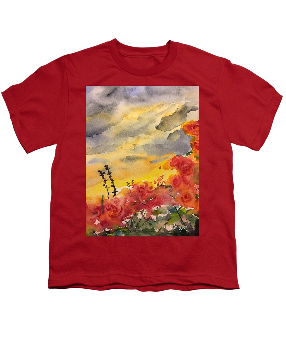 Watercolor Youth T-Shirt featuring the painting Beauty In The Storm by Bonny Butler