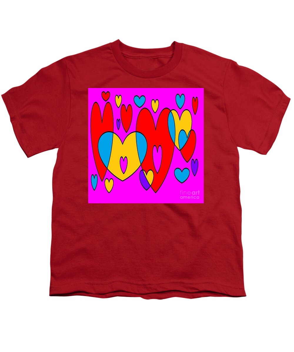 Corazones Youth T-Shirt featuring the digital art Corazones by Eliso Silva