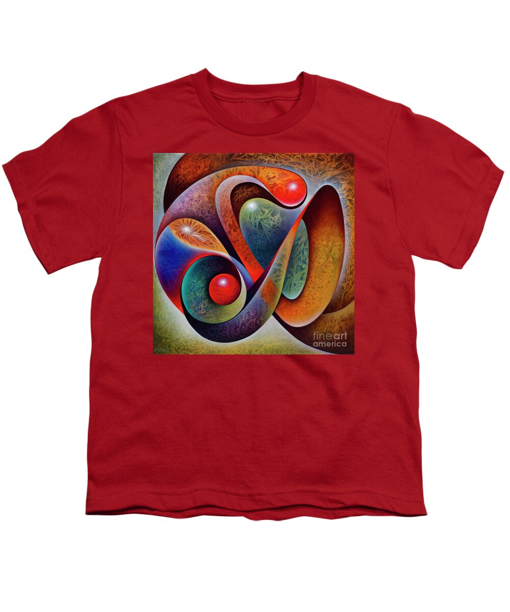 Dynamic-series Youth T-Shirt featuring the painting Dynamic Mantis by Ricardo Chavez-Mendez