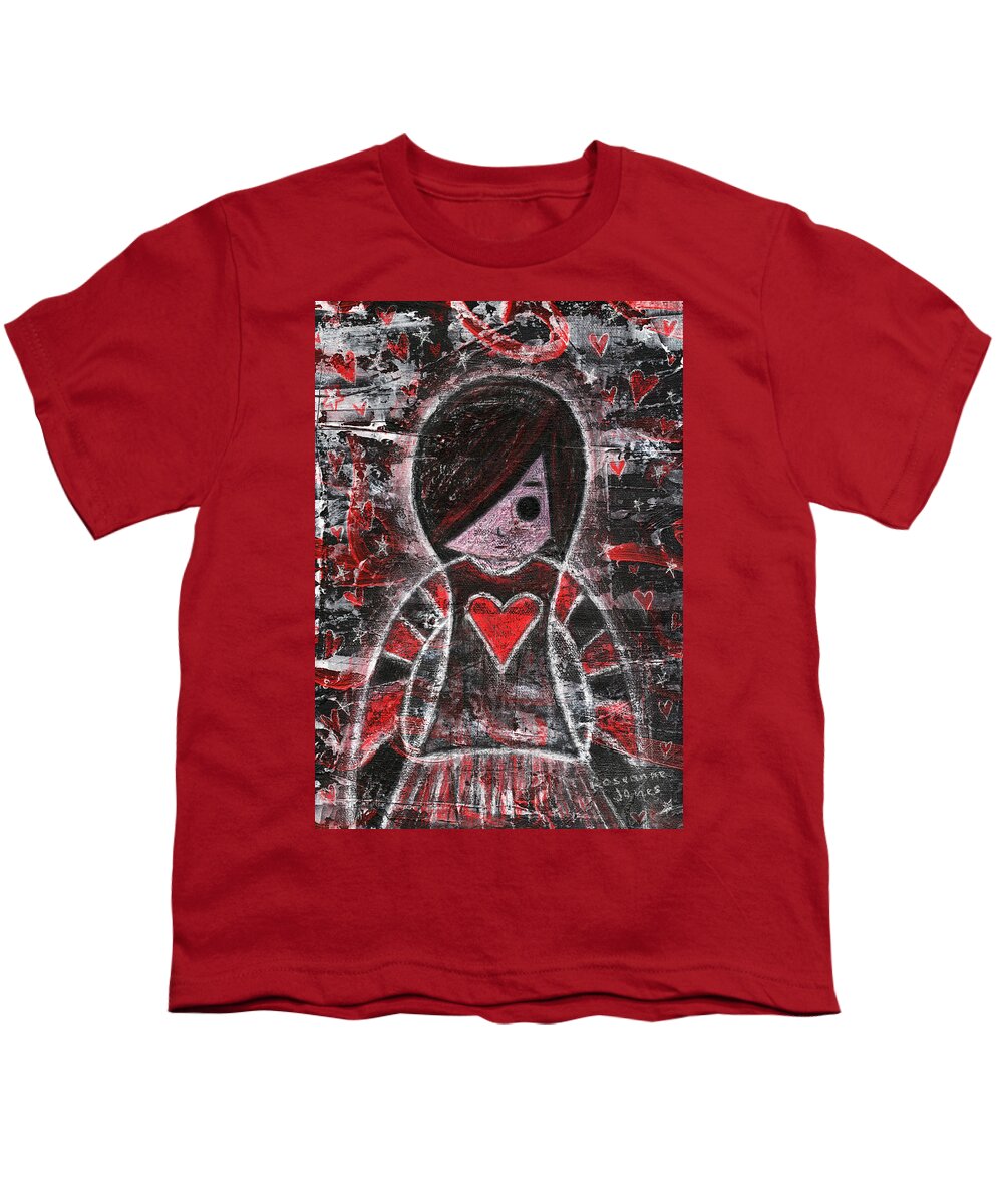 Emo Youth T-Shirt featuring the mixed media Emo Girl by Roseanne Jones