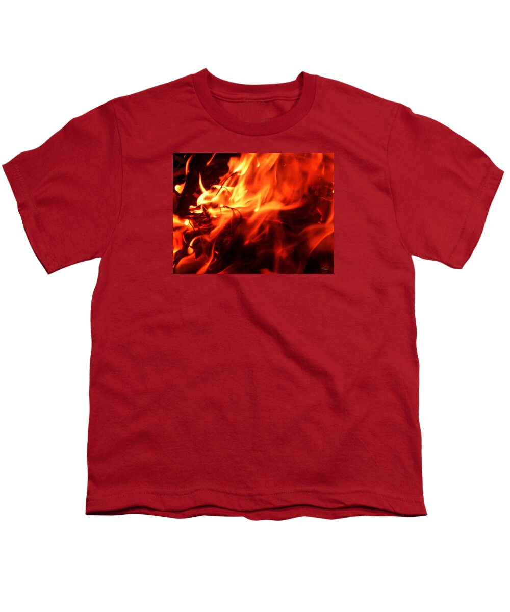 Fire Youth T-Shirt featuring the photograph Fire Burn by Michael Blaine