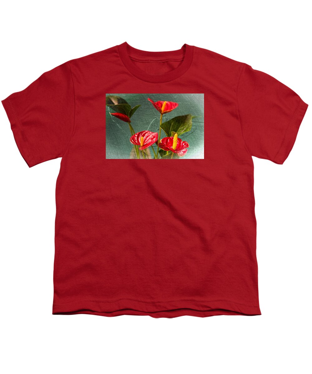 Flamingo Flowers Youth T-Shirt featuring the photograph Flamingo Flowers 2 by Steve Purnell